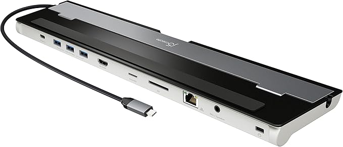 j5create USB-C 4K HDMI Docking Station (9-in-1) 4K HDMI 5Gbps USB-A x3 Card Reader PD 100W Gigabit Ethernet Combo Audio Jack for MacBook and Windows USB-C Laptop (JCD533)