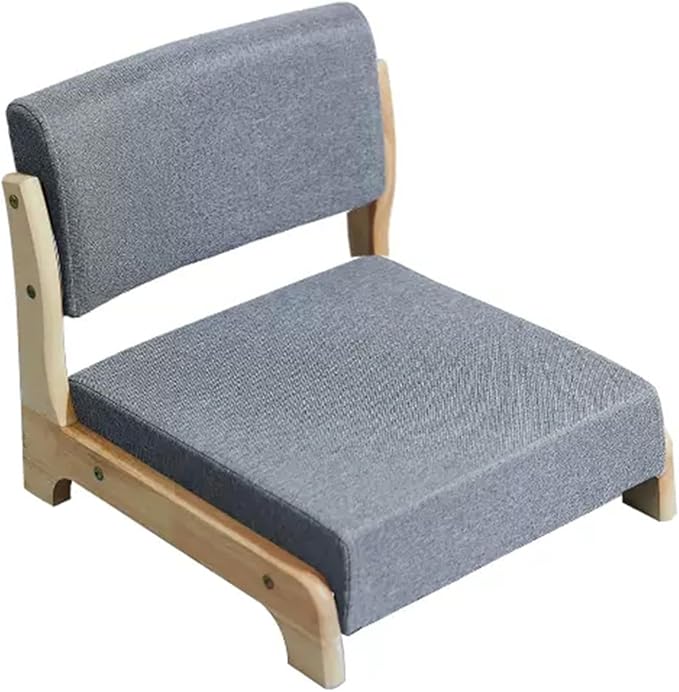 BTZHY Floor Chair Tatami Chair with backrest Meditation Floor Chair Portable Legless Chair Japanese Style Wooden Lazy Sofa Bay Window Balcony Living Room Chair Floor seat