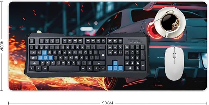 JDM Car R34 Large Gaming Mouse Pad Non-Slip Rubber Base Desk Mat Computer Accessories for Office &amp Gaming Setups 40x90cm