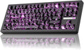 ZORNHER ZH870 Wireless Gaming Mechanical Keyboard80% Black Custom Creamy Sound Keyboard with Spider Web IMD PC KeycapsCreamy Sounding Linear SwitchesHot-SwappableRGB Backlit2.4GHz/USB-C/BT5.0