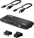Plugable USB 3.0 Universal Docking Station for Windows macOS ChromeOS (Dual HDMI Monitors or DVI/VGA Gigabit Ethernet Audio 6 USB Ports)