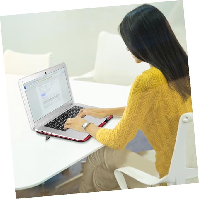 Sewroro Laptop Cooler with Dual Quiet USB Fans Lightweight Cooling Pad Stand with Angles and Anti-Slip Design for Notebook Heat Reduction Portable Red