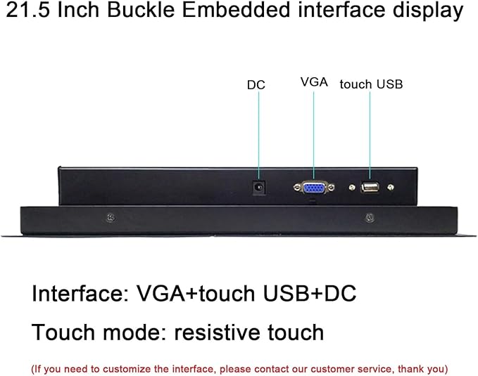 1pc 18.5 21.5 19 23.6 Inch Industrial Desktop Computer Monitor Mini Host Display with Resistive Touch Screen VGA Interface(21.5 inch VGA USB)