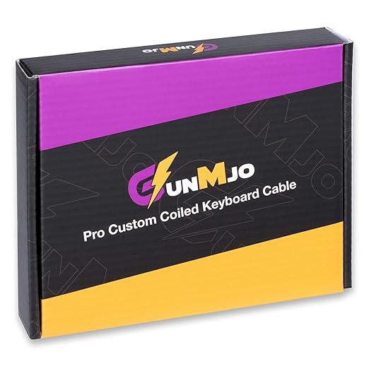 GUNMJO Pro Custom Coiled USB C Cable for Gaming Keyboard Double-Sleeved Mechanical Keyboard Cable with Detachable Metal Aviator 1.5M USB-C to USB-A Nebula Color