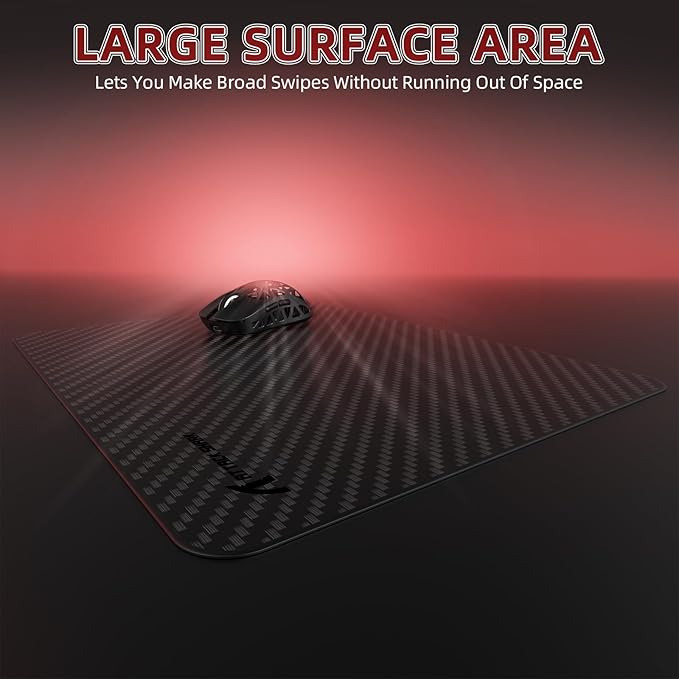 Attack Shark CM04 Carbon Fiber Gaming Mouse MatEsports Mouse Pad G240Smooth Glide Feeling with Steady ControlWaterproofNon-Slip Rubber Base Stitched Edge Gamer Office Home (14 x 11)