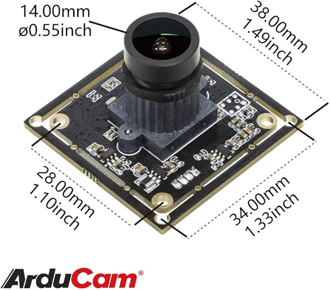 Arducam 1080P Low Light WDR USB Camera Module for Computer 2MP 1/2.8” CMOS IMX291 100 Degree Wide Angle Mini UVC Webcam Board with Microphone 3.3ft/1m Cable for Windows Linux Mac OS