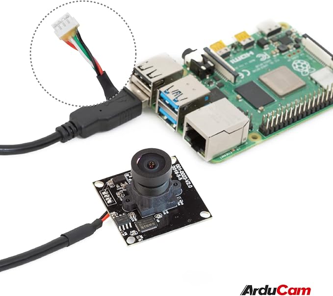 Arducam 5MP Wide Angle USB Camera for Computer 1/4 CMOS OV5648 Mini UVC USB2.0 Video Webcam with Microphone with 3.3ft/1m Cable