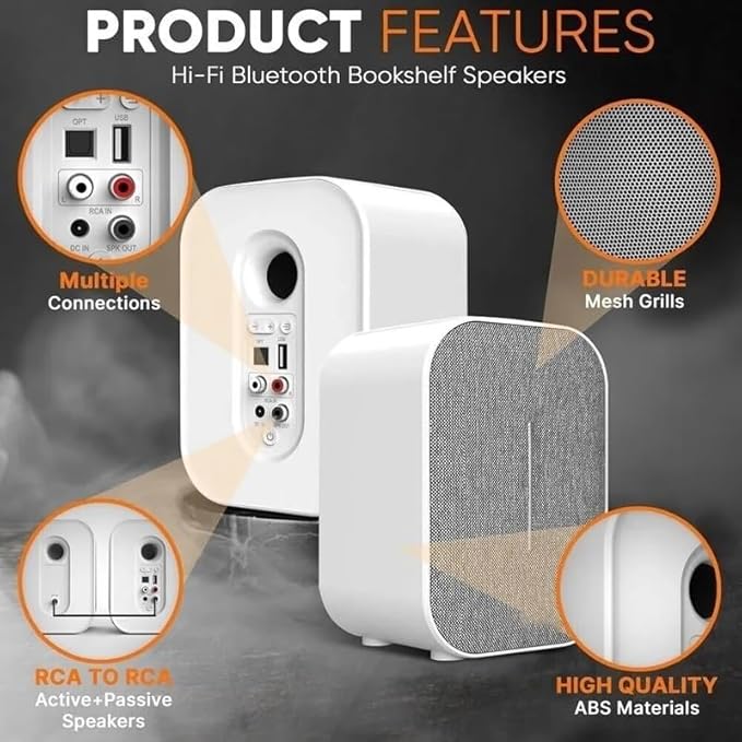 JSEIAJB Sound BT Sound Hi-fi Home Theater Bookshelf Speakers 60W High-Powered Desktop Computer Tabletop Subwoofer