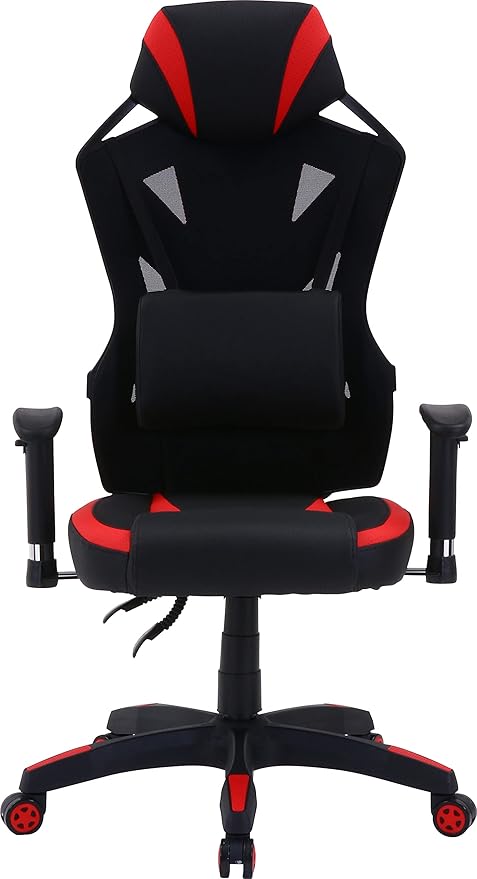 不二貿易(Fujiboeki) Fuji Boeki 19427 Rays Gaming Chair Personal Chair Width 27.0 x Depth 25.8 x Height 46.5-49.2 inches (68.5 x 65.5 x 118-125.5 cm) Red Mesh Rotatable Reclining