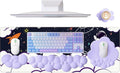 5 in1 Cloud Mouse PadKeyboard Wrist RestMouse Wrist Rest SupportMouse Pad Wirst Rest and Leather Coaster Set with Office Desk MatMemory Foam Ergonomic Easy Typing Pain Relief for Office and Home