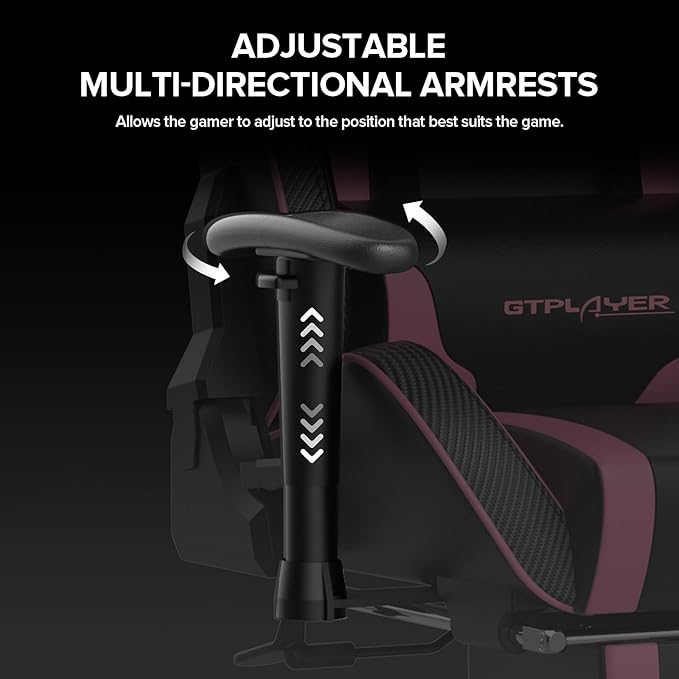 GTPLAYER Gaming Chair with Footrest Speakers Video Game Chair Bluetooth Music Heavy Duty Ergonomic Computer Office Desk Chair