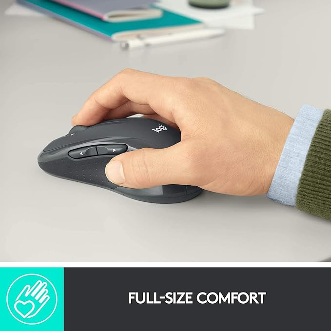 Logitech M510 Wireless Computer Mouse for PC with USB Unifying Receiver - Graphite (Renewed)