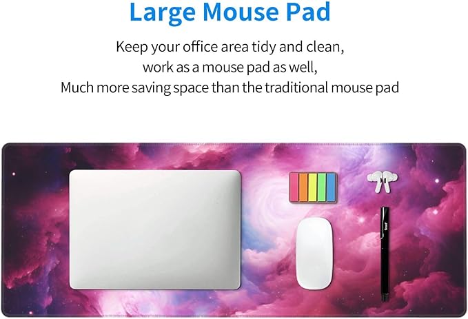 3D Magical Nebula Large Mouse Pad XL Extended Gaming Pad Waterproof Desk Mat for Desktop Keyboard Non Slip Mousepad for Office Game Home 32.15x11.8