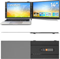 Laptop Screen Extender 14 Ultra-Slim &amp Lightweight Portable Monitor for 13-17 Laptops 1080P FHD Dual Monitor One Cable Connection Compatible with Wins/Mac/Android/Linux/Chrome (Grey)