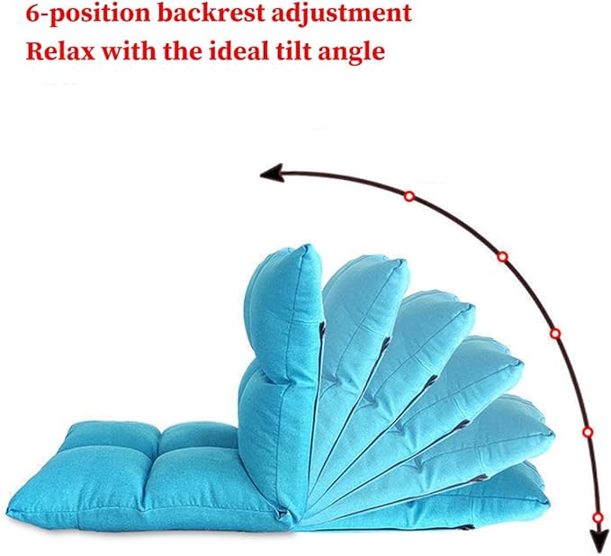 GIZNXBA Floor Chair with 6 Adjustable Positions Foldable Floor Lazy Sofa Folding Floor Gaming Chair with Pillow Meditating Floor Chair for Living Room Bedroom Office(/Brown)