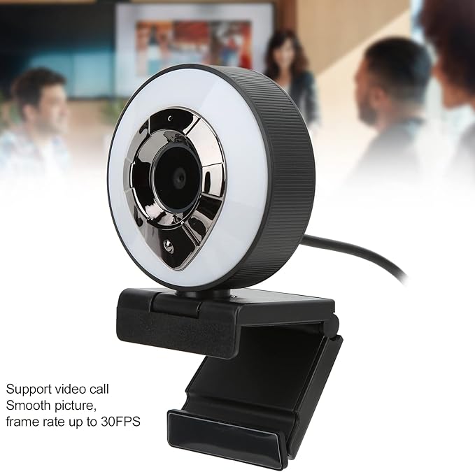 1080P HD Web Camera with Autofocus USB2.0 Webcam for Desktop Laptop PC - Clear Video 360° Rotation Adjustable Beauty Light