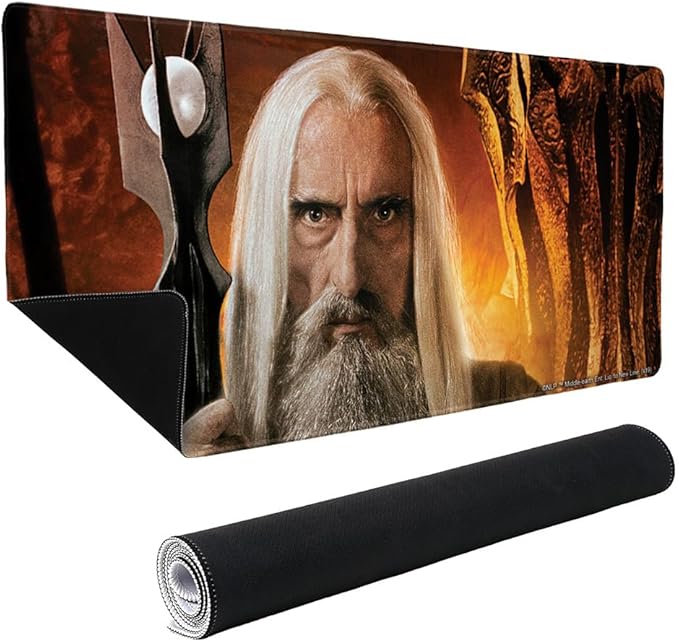 The Lord of The Rings Saruman Character Large Gaming Mouse Pad Desk Mat with Stitched Edges Non-Slip Base for Gamer Home and Office 31.5 x 15.7
