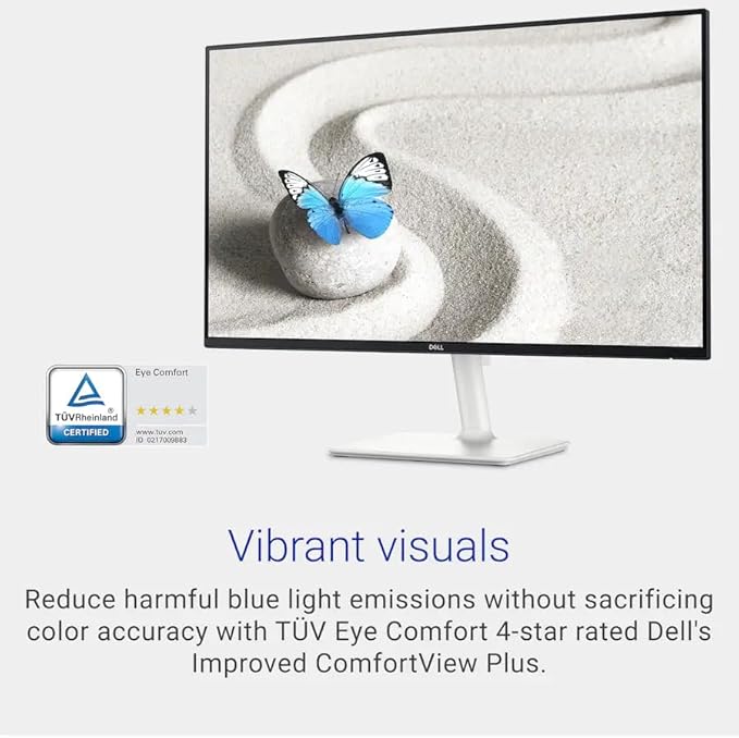 Dell 24 inch Monitor LED FHD - 100Hz Refresh Rate 1500:1 Contrast Ratio AMD FreeSync - VESA Integrated 2x5W Speaker HeightTilt 2 x HDMI White