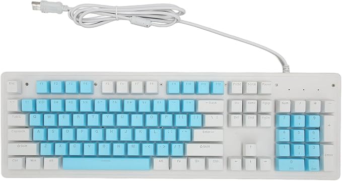 Vikye Gaming Keyboard with Mechanical Switch RGB Backlit 104 Keys USB Cable Widely Compatible with PC Laptop and Desktop (Red Switch
