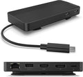 Lenovo USB-C Dual Display Travel Dock - 7 Ports Integrated USB-C Cable Universal Compatibility Dual Displays at 4K - Black
