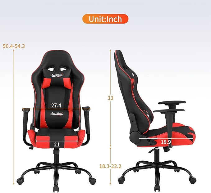 Gaming Chair for Adults PC Chair Silla Gamer Chair Gaming Chair Cheap Recliner Game Chair Ergonomic Desk Chair with Headrest Lumbar Support High Back Video Game Chairs for Kids Ages 8-12