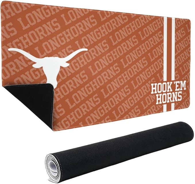 University of Texas Longhorns Hook 'em Horns Large Gaming Mouse Pad Desk Mat with Stitched Edges Non-Slip Base for Gamer Home and Office 31.5 x 15.7