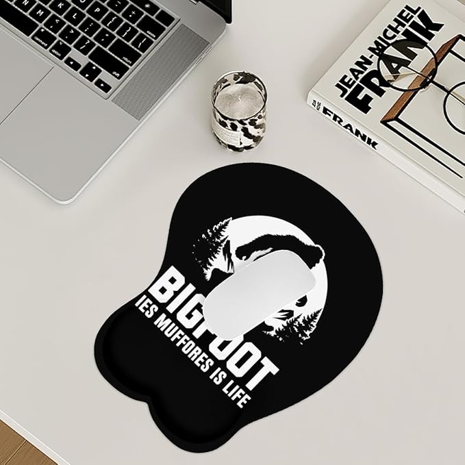 Mousepad Bigfoot Les Muffores is Life Ergonomic Wrist Support Non-Slip Base Mouse Mat with Wrist Rest Computer Mousemat for Desk Work Accessories Pad