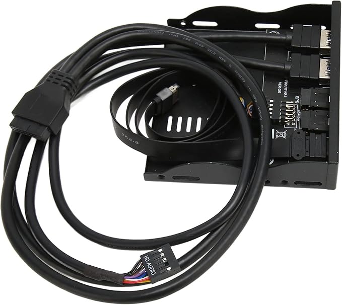 3.5 Inch Front Panel USB C Hub 10Gbps USB3.2 with 20Pin 2 Port USB 3.0 Hub and 3.5mm Audio Interface for 8 10 11