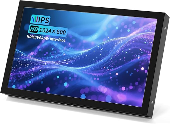 Mini Monitor 7 Inch Screen HDMI VGA AV BNC 1024 × 600 Small IPS Screen with Built-in Speakers 178° Viewing Angle LCD Portable Monitor for PC/TV/DVD/CVBS (7 inch - Non Touch)