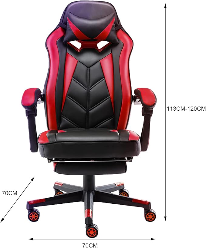 The Best Gaming Chair with a Hidden Leg Drag with a Headrest an Internal Integrated Steel Structure with a Age Armrest (Grey Without Footrest 1)