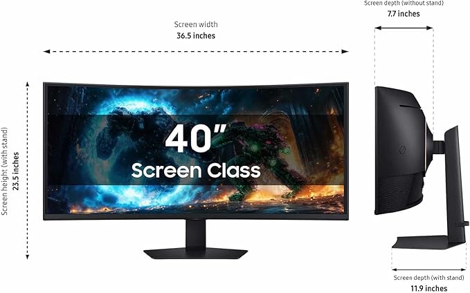 Samsung 40” Odyssey G7 (G75F) WUHD Resolution 180Hz Curved Gaming Monitor 1ms Response Time (GtG) VESA DisplayHDR™ 600 AMD FreeSync™ Premium Pro LS40FG75DENXZA 2025