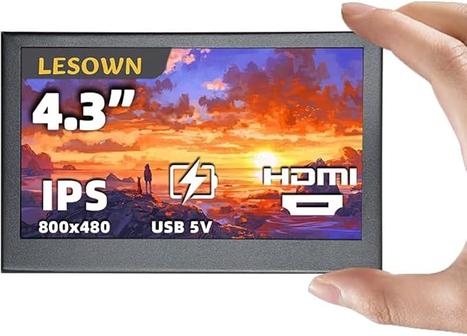 USB mini Screen 4.3 inch HDMI LCD 480x800 IPS Display USB Powered 4.3 HD Secondary Small Monitors for RPI Computers PC