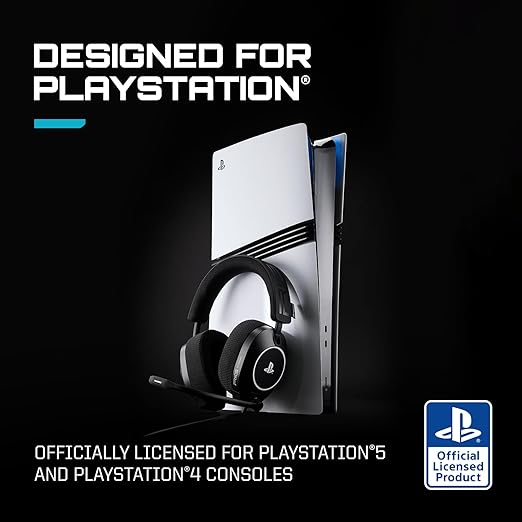 RIG R5 Spear PRO HS Wired Gaming Headset Officially Licensed for PlayStation PS5 PS4 PC - 40mm Graphene Drivers Tempest 3D Audio Flip-to-Mute Mic Memory Foam Cushions 3.5mm -Black