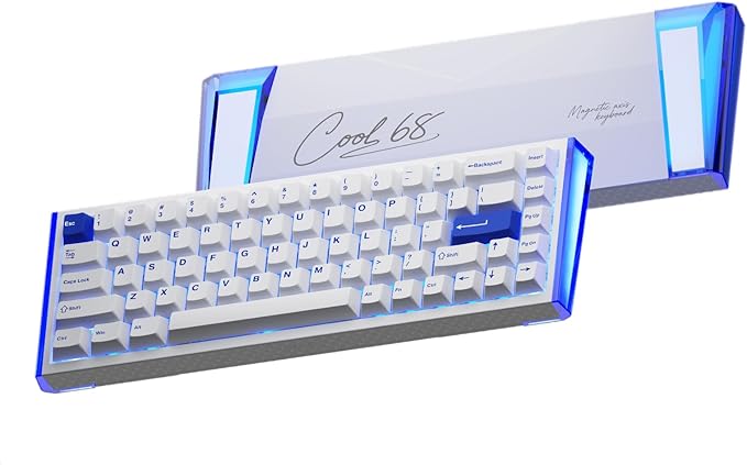 DAREU COOL68 60% Wired Gaming Keyboard Rapid Trigger Magnetic Switch Keyboard with 8000Hz Polling Rate Adjustable Actuation 0.1ms Latency SOCD Gasket Mount Hot swappable RGB Light