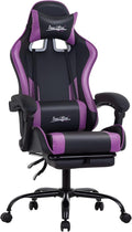 Gaming Chair Office Chair Desk Chair with Footrest Lumbar Support Headrest Armrest Task Rolling Swivel Ergonomic E-Sports Adjustable PC Gamer Chair (Purple)