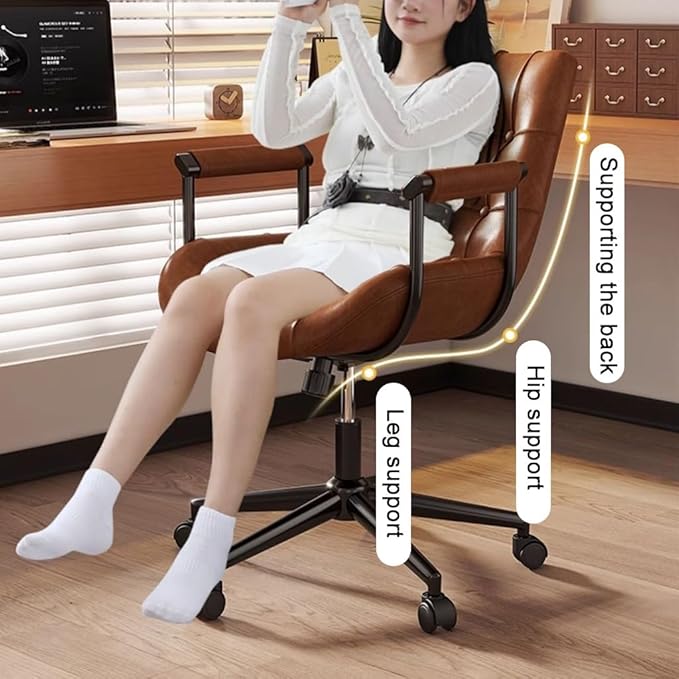YCKEGEW Executive Leather Chair Home Office Desk Chair Adjustable Task Chairs with Armrest and Wheels360° Swivel Computer Chair Tilting Function(Green)