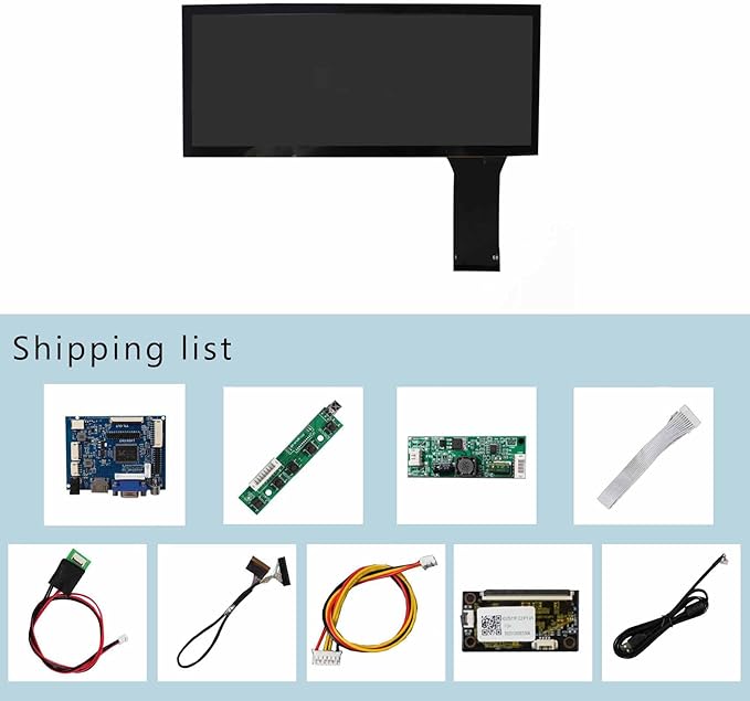 VSDISPLAY 10.3 Inch Touch Screen 1920x720 IPS High Brightness 800 Nits Monitor for DIY Outdoor/Automotive/Computer Displaywith VGA AV Board VS-TY2662-V1