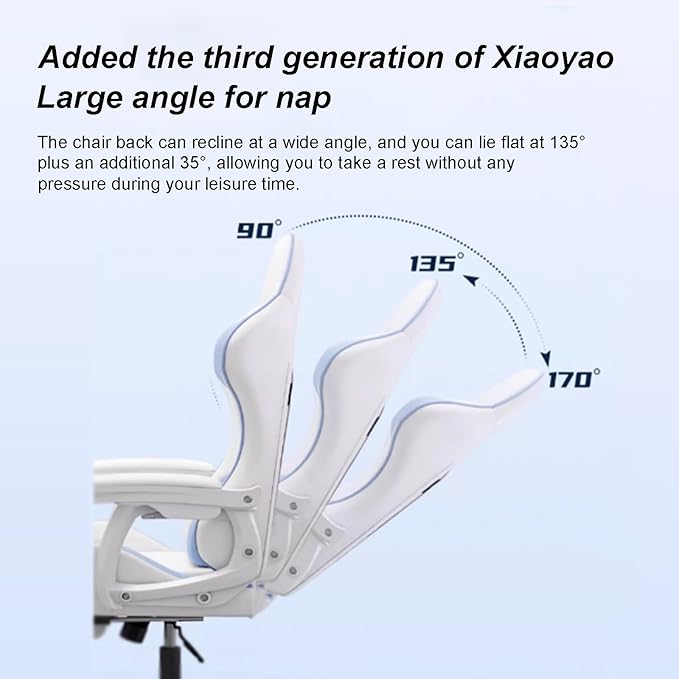 Gaming Chairs for Adults Height Adjustable Office Chair Computer Chair with Footrest for Play Work Study 360°Swivel Seat