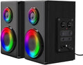 JSEIAJB Support Gaming RGB 2.0 Speakers Aux 3.5mm Stereo Surround Music for Computer PC Loudspeakers