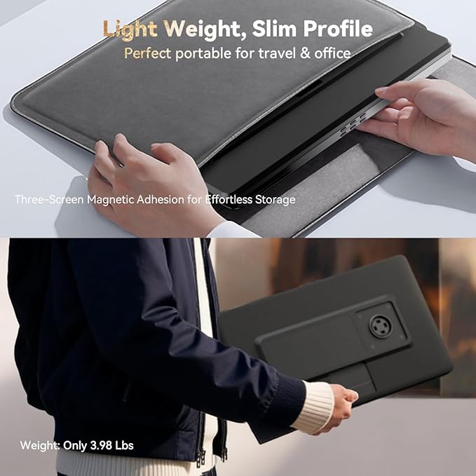 15.6 Detachable Laptop Screen Extender FHD 1080P IPS Dual/Triple Portable Monitor for Laptop USB-C/HDMI Plug &amp Play Multi/Extra Travel Display Computer Monitor for 12-18.5 Win/Mac/Android-S9H