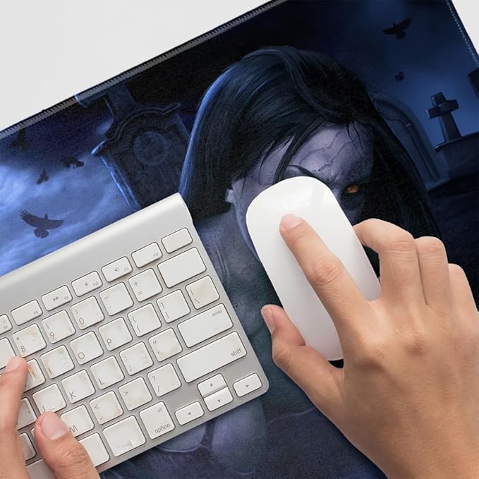 Hot Sexy Undead Dead Zombie Large Gaming Mouse Pad Desk Mat with Stitched Edges Non-Slip Base for Gamer Home and Office