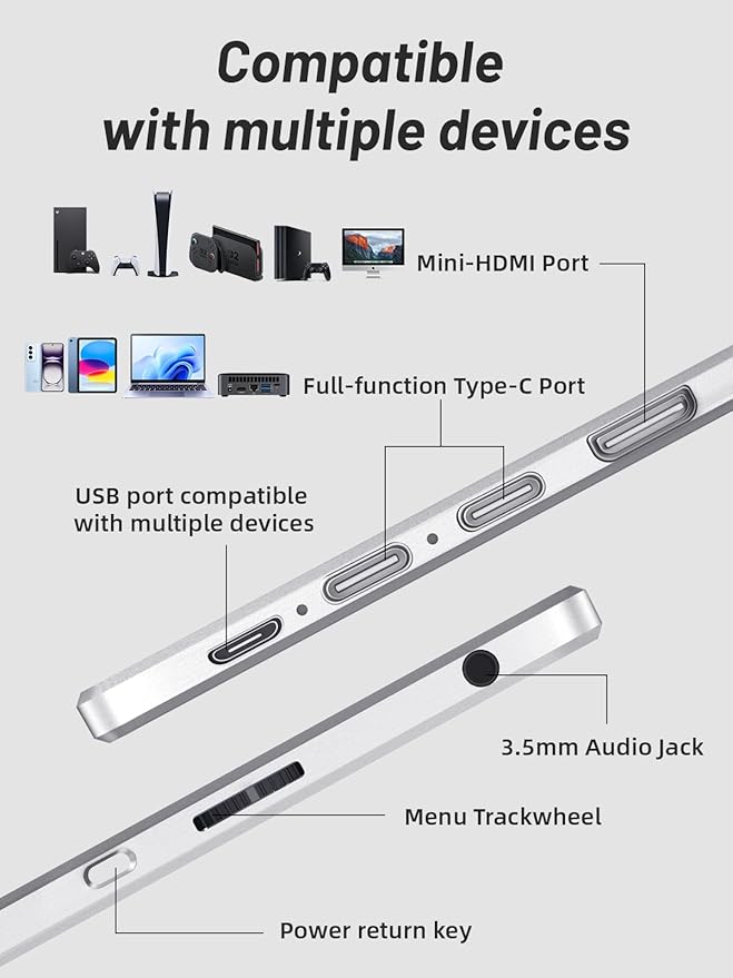Portable Monitor Touchscreen 15.6 4K UHD 3840X2160 100000:1 OLED 10-Point Touch Screen Laptop Monitor with Protective Case HDMI USB C Travel Monitor for Phones PS5/4 Xbox Switch