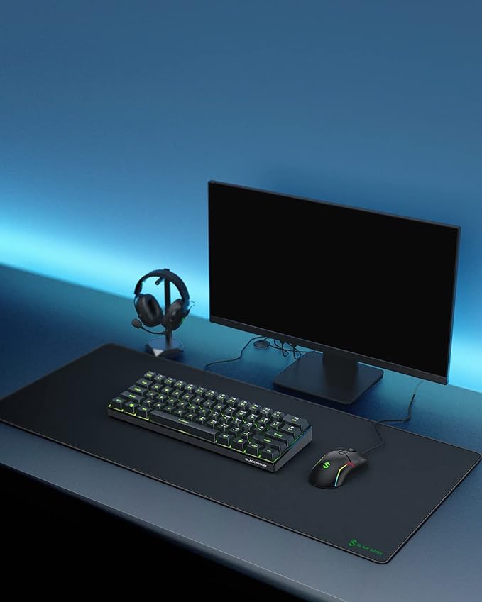 Black Shark Gaming Mouse Pad Desk Mat (35.4 × 15.8 × 0.15) Thick Extended Mousepad Non-Slip Spill-Resistant Mousepad with Special-Textured Surface Anti-Fray Stitched Edges Desk Pad Manta P3