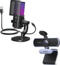 UGREEN Full HD 1080P Webcam Bundle with Gaming Microphone for PC 24bit/96kHz