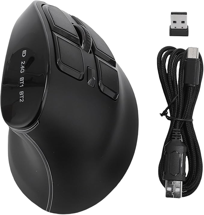 Zopsc Ergonomic Mouse Bluetooth 2.4G Double Mode DPI 1000 1600 2400 Ergonomic Vertical Mouse with Silent Click for Laptop PC Desktop