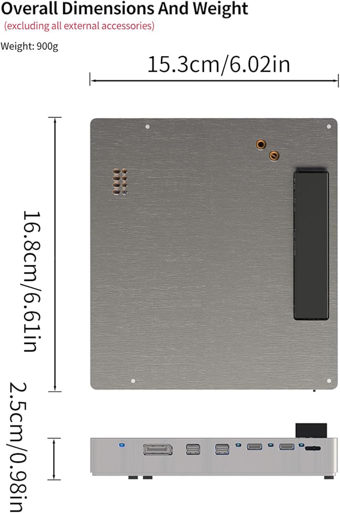 USB GPU Dock Graphics Card Extended Base Double PD100W Charging Port 24GBPS PCIE Metal Case PCIE Graphics Dock