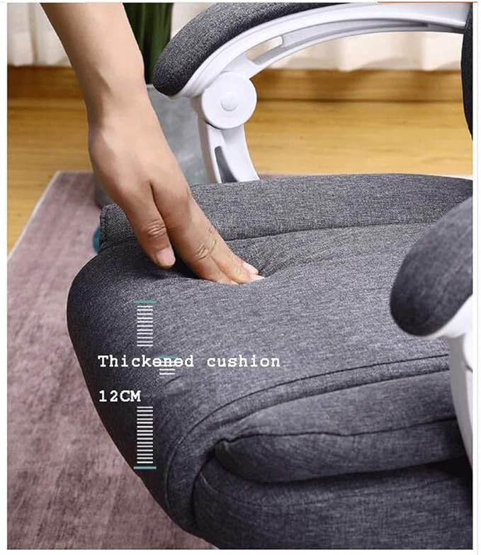 YYDS Chair Cotton Linen Gaming Chair High-Back Executive Ergonomic Swivel Chair for Home and Office Computer Chair Esports Chair Ergonomically (Color : Grey Size : with footrest)