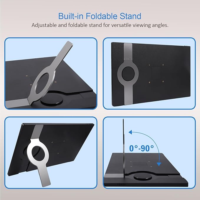 18.5 Inch Large Portable Monitor for Laptop 120Hz 1080P FHD IPS Portable Travel Second Screen Display for/Phone/Xbox PS4/5 125% sRGB Dual Speakers VESA &amp Storage Bag