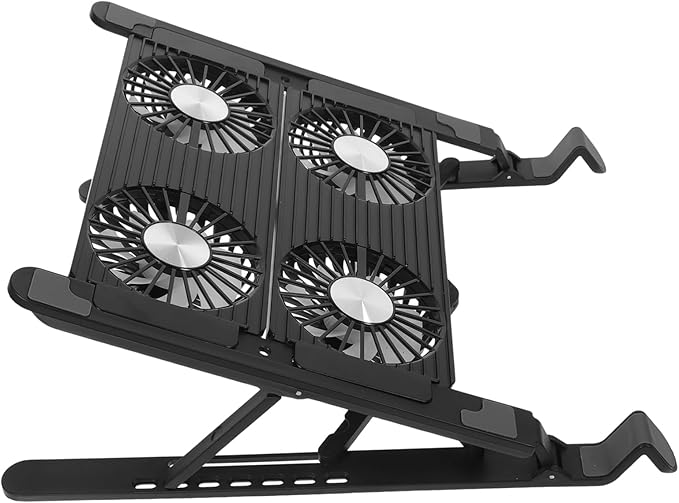 Uonlytech 1Set Adjustable Laptop Cooling Stand with Skid Design USB Interface Ergonomic Angle for All Laptops Ultrabook Gaming Versatile Notebook Cooler Pad for Extended Use