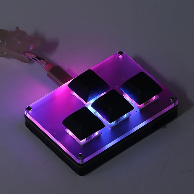 4 Key Gaming Keypad One Handed Gaming Keyboard Mini Mechanical Keyboard for Game Office Media